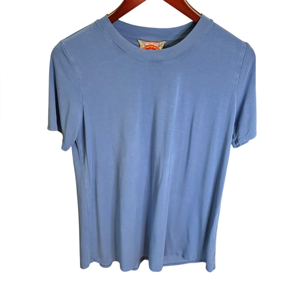 Johnny Was‎ Los Angeles Periwinkle Blue Bamboo Viscose Tee R12022-6 Small
